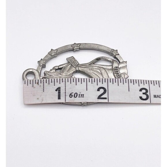 1999 Longaberger Faith Angel Pewter Ornament | Stars & Basket | - Picture 3 of 4